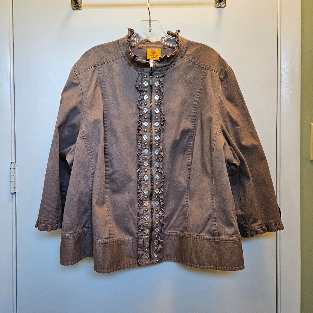 Size 22W Ruby Rd Taupe/Tan Jacket
